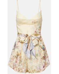 Zimmermann - Combi-Short Rebellion En Lin Et Soie A Fleurs - Lyst