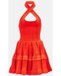Alaïa - Ribbed-Knit Halterneck Minidress - Lyst