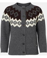 Prada - Intarsia Wool And Cashmere Cardigan - Lyst