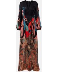 Etro - Robe Aus Seide Mit Paisley-Muster - Lyst