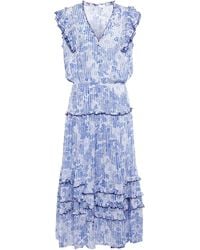 Poupette Paulina Floral Midi Dress - Blue
