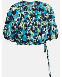 Diane von Furstenberg - Top Dario En Coton Melange A Fleurs - Lyst