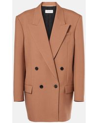 Saint Laurent - Double-Breasted Wool Gabardine Blazer - Lyst