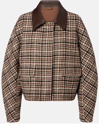 Brunello Cucinelli - Checked Wool And Alpaca-Blend Jacket - Lyst