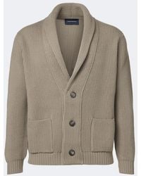 Thom Sweeney - Ribbed-Knit Wool Cardigan - Lyst