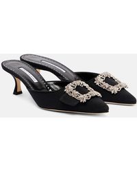 Manolo Blahnik - Maysale Jewel 50 Crepe De Chine Mules - Lyst