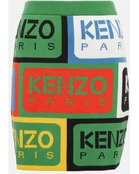 KENZO - Minifalda de algodon con logo - Lyst