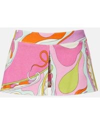 PUCCI - Orchidee Cotton-Blend Terry Skort - Lyst