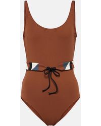 Eres - Damier Tie-detail Swimsuit - Lyst