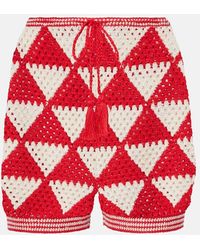 Anna Kosturova - Malia Crochet High-Rise Cotton Shorts - Lyst