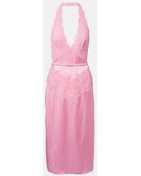 Gucci Silk Satin Dress in Pink | Lyst