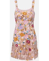 La Fuori - Embellished Floral-Applique Minidress - Lyst