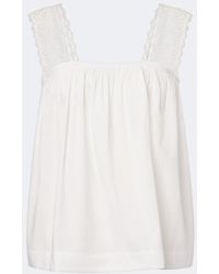 Posse - Harriet Embroidered Cotton Poplin Top - Lyst