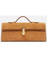 SAVETTE - Symmetry Slim Medium Suede Top-Handle Bag - Lyst
