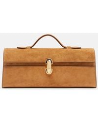 SAVETTE - Symmetry Slim Suede Top-Handle Bag - Lyst