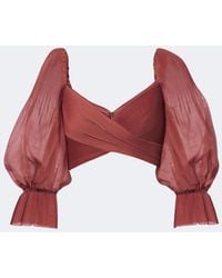 Zimmermann - Pleated Crop Top - Lyst