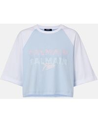 Balmain - T Shirt Corta Con Stampa - Lyst