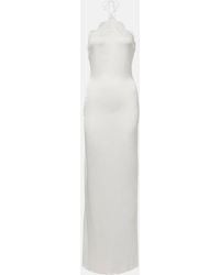 Oséree - Bridal Lace-Trimmed Satin Maxi Dress - Lyst