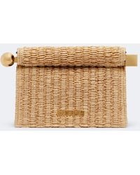 Jacquemus - Rond Carre Small Raffia-Effect Clutch - Lyst