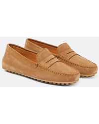 Tod's - City Gommino Suede Loafers - Lyst