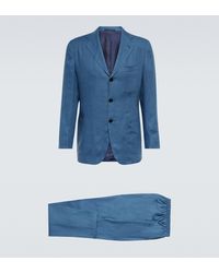 Kiton Anzug aus Leinen - Blau