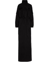 Balenciaga Funnel-neck Cargo Maxi Dress - Black