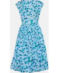 Marni - Floral Cotton Poplin Midi Dress - Lyst