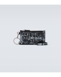 Balenciaga - Cash Logo-printed Leather Card Holder - Lyst