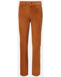 Blazé Milano - Gerade High-Rise-Hose Viva Paso Aus Veloursleder - Lyst