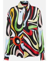Emilio Pucci - Printed Silk Satin Shirt - Lyst