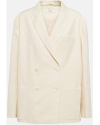 Prada - Blazer doppiopetto in cotone - Lyst