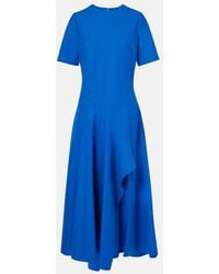 Oscar de la Renta - Draped Wool-Blend Midi Dress - Lyst