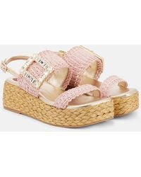 Roger Vivier - Espa 60 Raffia Platform Sandals - Lyst