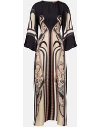 La DoubleJ - Sorella Printed Silk Maxi Dress - Lyst