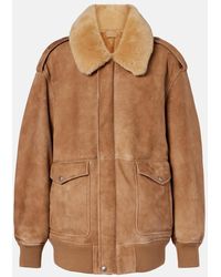 Prada - Jacke Aus Veloursleder Mit Shearling - Lyst