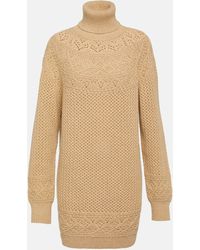 Loro Piana - Crochet Cashmere Turtleneck Sweater - Lyst