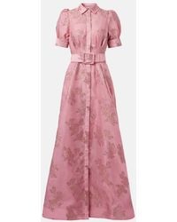 Rebecca Vallance - Benette Belted Brocade Shirt Dress - Lyst