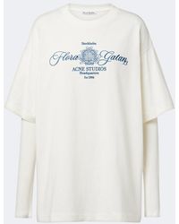 Acne Studios - Layered Embroidered Cotton Jersey T-Shirt - Lyst