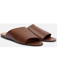 The Row - Signum Leather Slides - Lyst