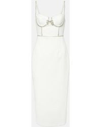 Self-Portrait - Verziertes Midikleid Aus Crepe - Lyst