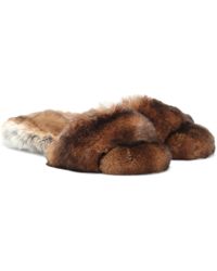 Max Mara Kruger Fur Slides - Brown