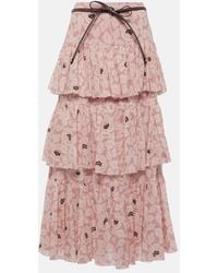 Zimmermann - Ottie Floral Midi Skirt - Lyst