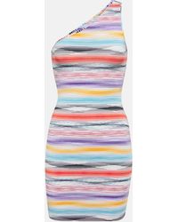 Missoni - Striped One-shoulder Knit Minidress - Lyst