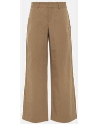 Vince - High-Rise Cotton Twill Wide-Leg Pants - Lyst