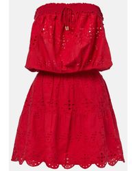 Melissa Odabash - Collette Embroidered Cotton Minidress - Lyst