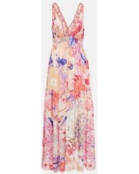 Camilla - Floral Silk Maxi Dress - Lyst