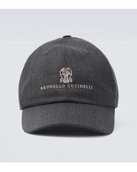 Brunello Cucinelli - Logo Virgin Wool Baseball Cap - Lyst