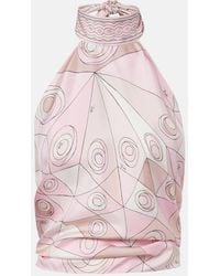 PUCCI - Occhi Silk Twill Top - Lyst