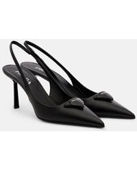 Prada - Salones Destalonados De Piel Saffiano - Lyst