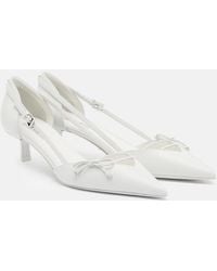 Prada - Bow-Detail Leather Pumps - Lyst